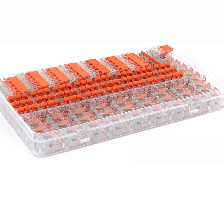 Kábelcsatlakozók, Rqiurpn, 75 db-os készlet, narancssárga, 2 pólusú, 3 pólusú, 5 pólusú, 32 A, 450 V