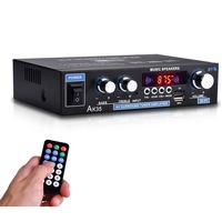 Amplificator Audio Digital, 2x100W, 2x30W, Bluetooth5.0, Control Bass si Treble, MP3, FM, Portabil, Plug and Play, OUYLAF, Negru