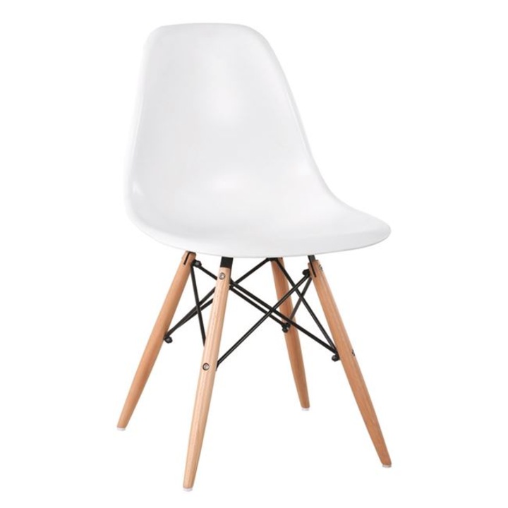 Трапезен стол DK STYLE Арт, Бял, 46x52x82cm