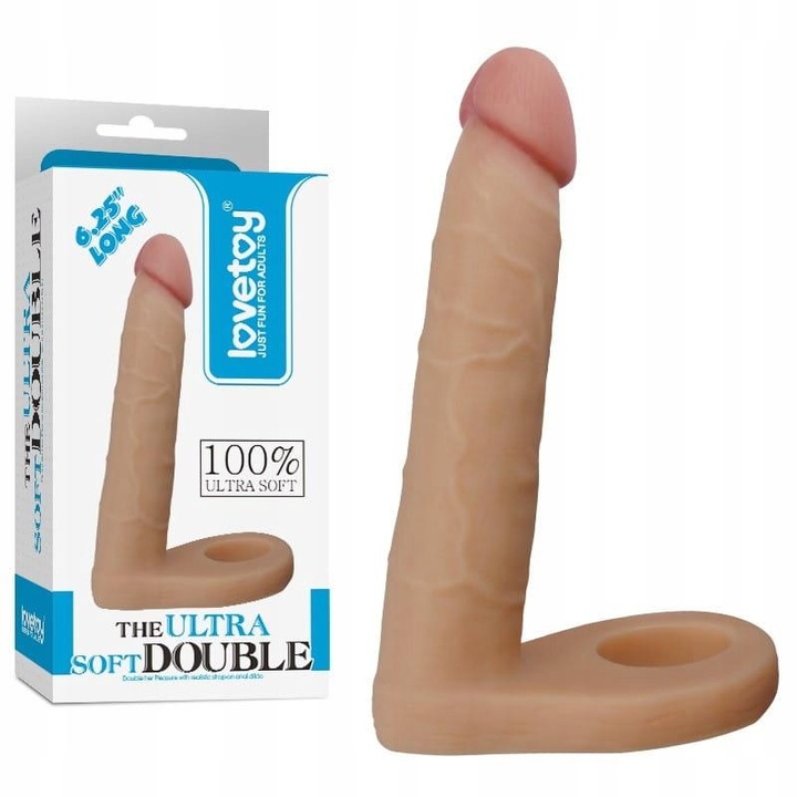 Inel Penis Strap-On cu Dildo Anal pentru Dubla Penetrare – 14 cm, TPE