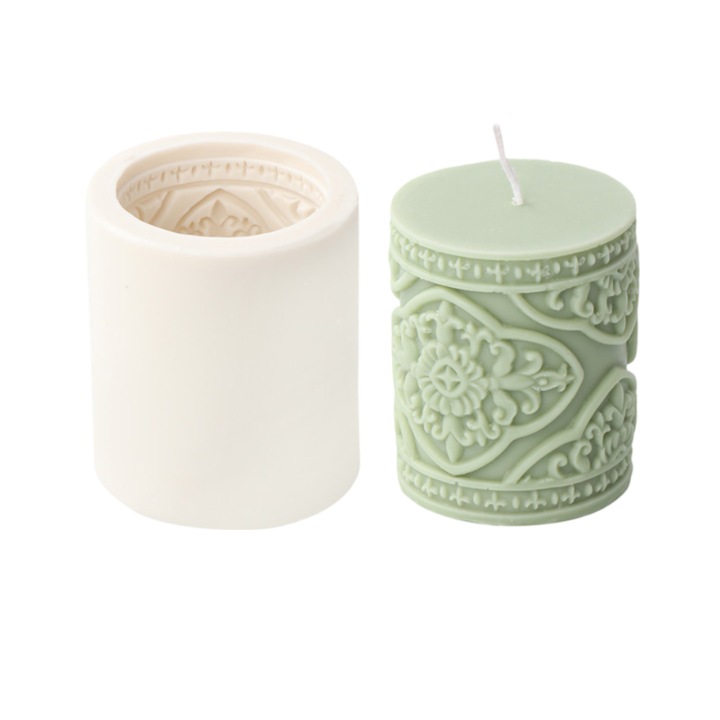 Matrita Silicon pentru lumanari decorative si sapun model cu decoratii in relief
