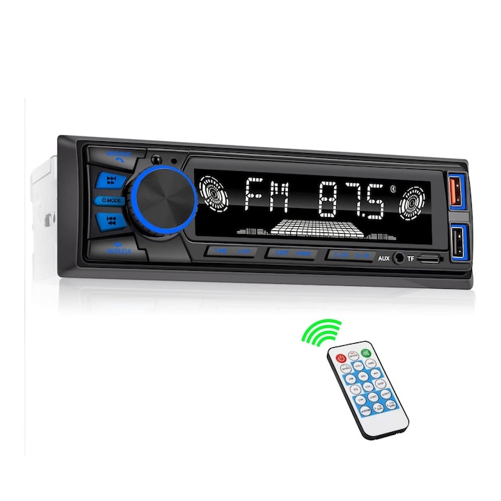Автомобилен MP3 плейър Радио, USB, Bluetooth 5.0, SD, Hands-free, AUX, FM радио, Стерео, 4x60W, 12V, 1 x USB функция за зареждане, 1 x функция за аудио възпроизвеждане, LED дисплей, OUYLAF, Черен