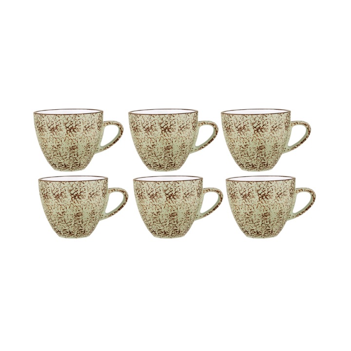 6x Pistachio porcelán teás kávés bögre készlet 300 ml Wilmax England