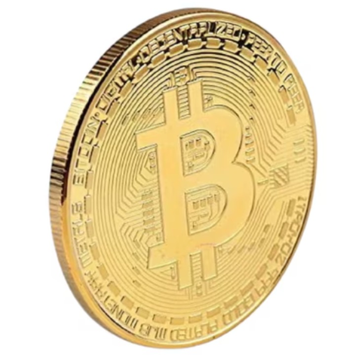 Bitcoin gyűjthető érme, fém jelvény, aranyszín, 40 mm - eMAG.hu