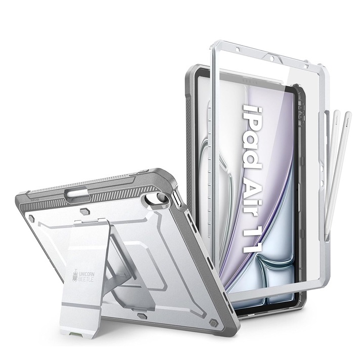 Калъф за iPad Air 11 2024, ru iPad Air 11 - Supcase Unicorn Beetle Pro, W51, Полиуретан, Бял