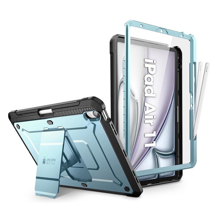 Калъф съвместим с Apple Air 11 2024, ru iPad Air 11 - Supcase Unicorn Beetle Pro, W52, Полиуретан, Arctic Blue