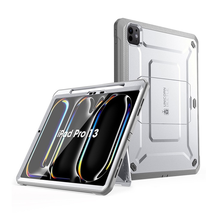 Калъф за iPad Pro 13 2024, ru iPad Pro 13 - Supcase Unicorn Beetle Pro, W56, Полиуретан, Бял