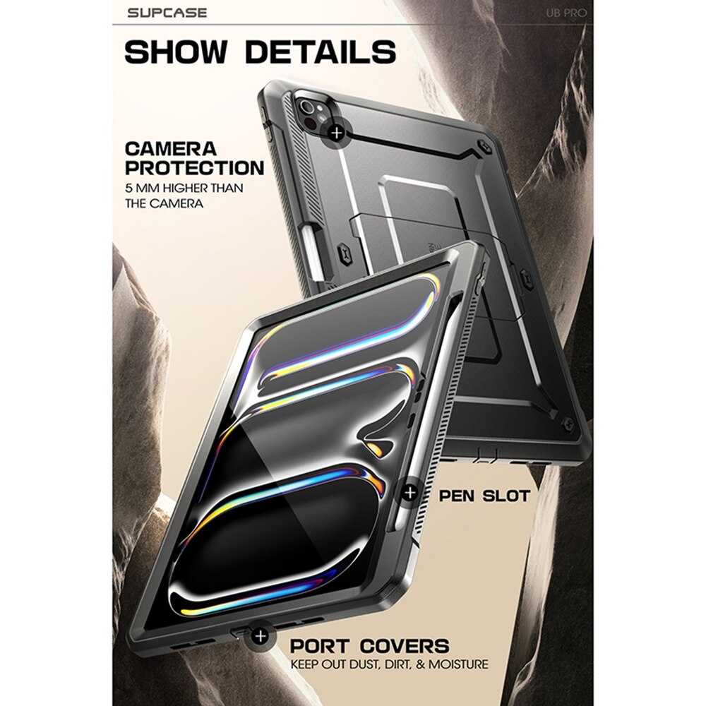 Husa Cu Grad Ridicat de Protectie pentru iPad Pro 11 2024, Tuds Armor, Unicorn Beetle Pro, Q53, Thermoresistant plastic, Intense Dark