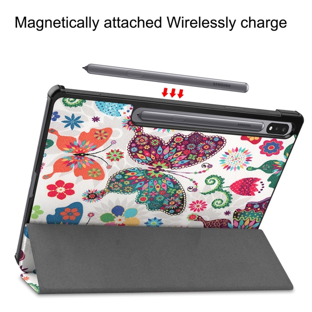 Husa tableta, Smartphosis, Pentru Samsung Galaxy Tab S7 Plus/S8 Plus/S7 FE, Techsuit FoldPro, Fluturi