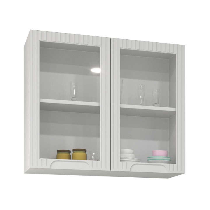 Corp bucatarie superior MDF, Badenmob, seria Space, 80.01x32x68cm, Alb Rustic