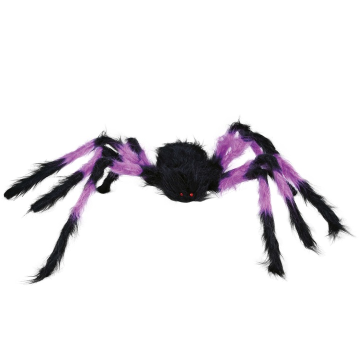 Decor paianjen paros bicolor negru mov 75 cm