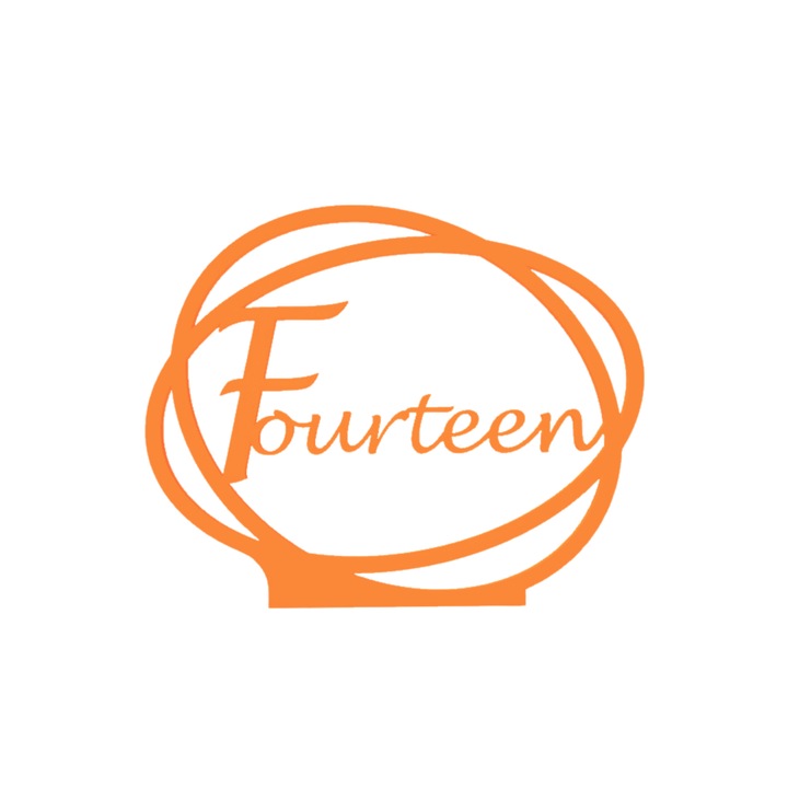 Сватбена украса за маса, "ЧЕТИРИНАДЕСЕТ", зала за събития, 163 X 202 mm оранжев