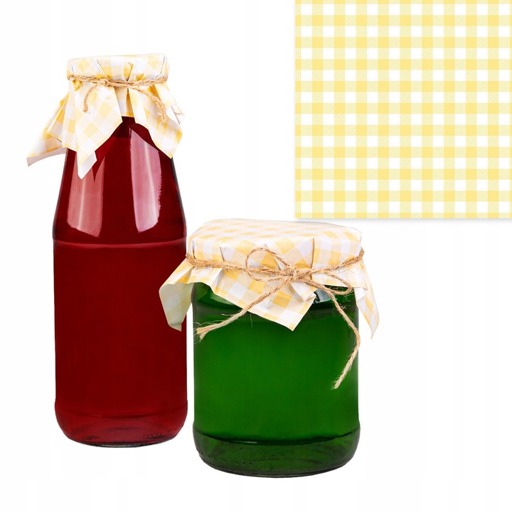 Set capace pentru borcane in carouri, 50x