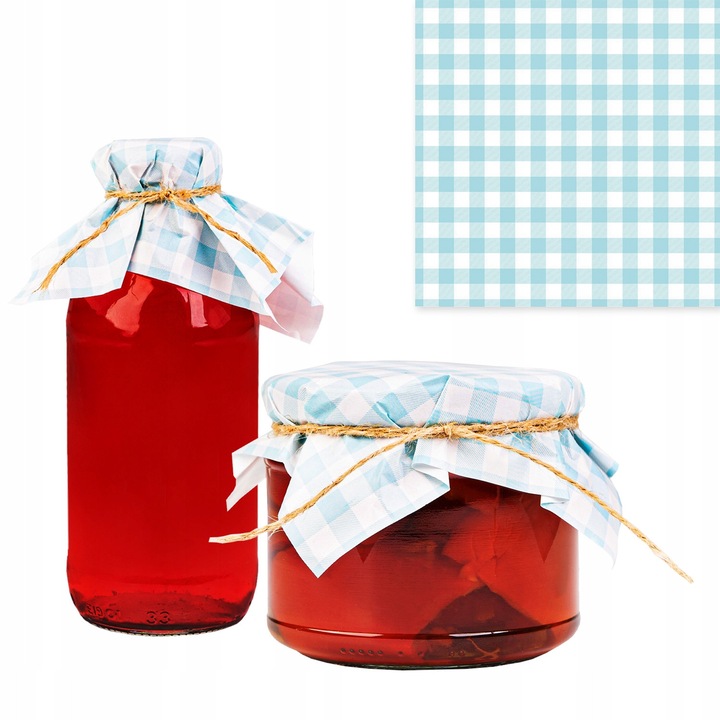 Set 10x capace, servetele pentru borcane, cu snur