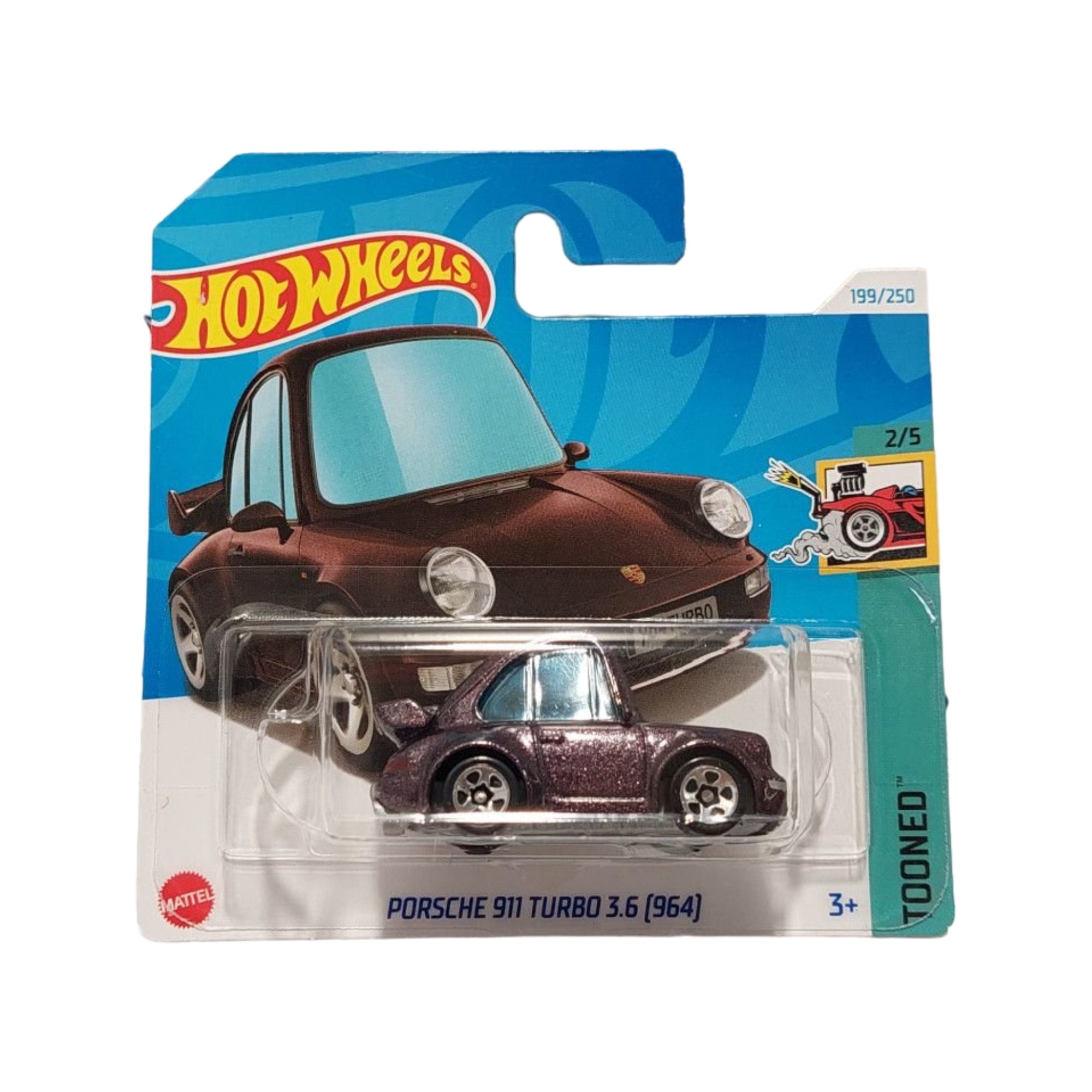 Masinuta Hot Wheels Porsche 911 Turbo 3.6 (964), maro, 1:64