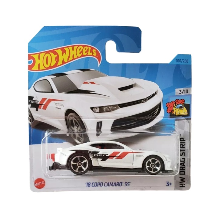 Hot Wheels '18 Copo Camaro SS, fehér, 1:64