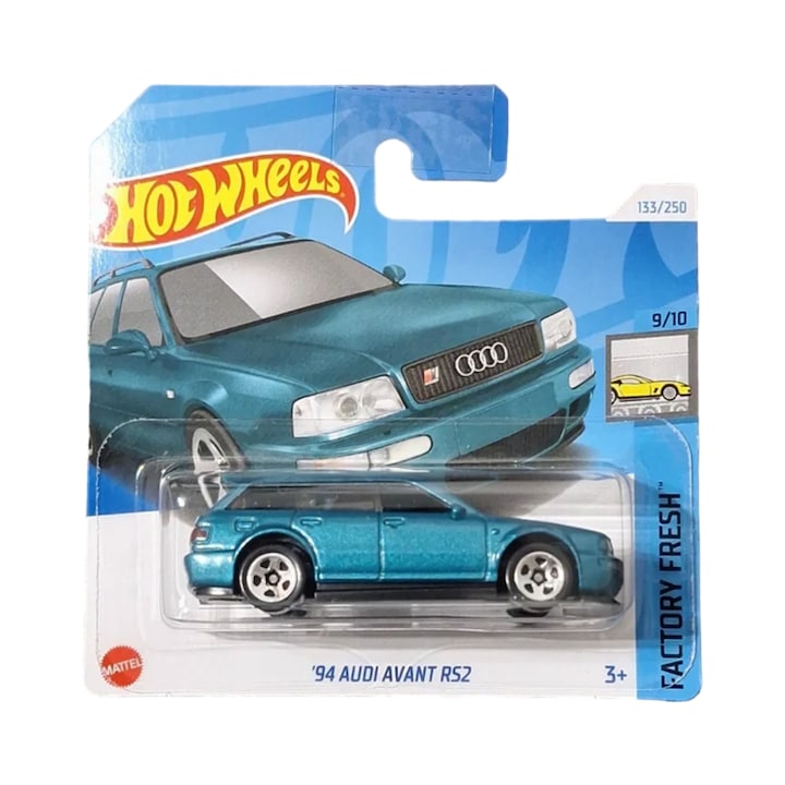 Автомобил Hot Wheels '94 Audi Avant RS2, тюркоаз, 1:64 - модел 2024 г.