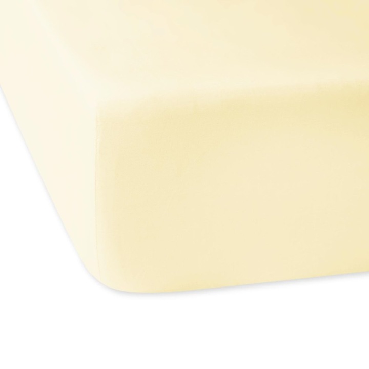 Чаршаф Darymex, сатениран памук, с ластик, 120x200 см, сатен, кремав