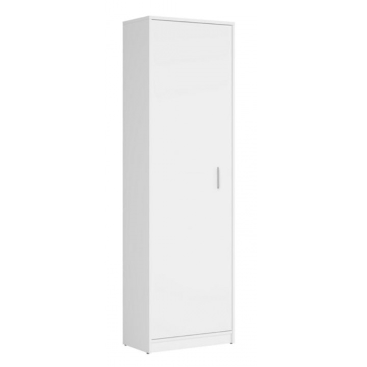 Dulap cu o Usa si 4 Polite, 200X45X45 cm, Alb, din Pal de 18mm