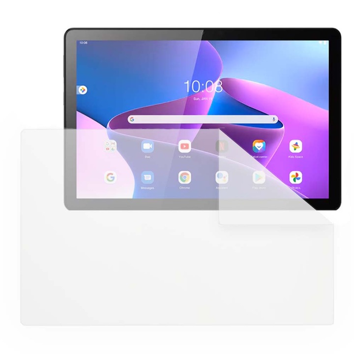 Folie Silicon High Definition pentru Lenovo Tab M10, COMANDO TAB PROTECT, Anti-Soc, Rezistenta la zgarieturi, Ultra-subtire, Strat Oleofobic, Sensibilitate ridicata, Aplicare usoara, Transparent