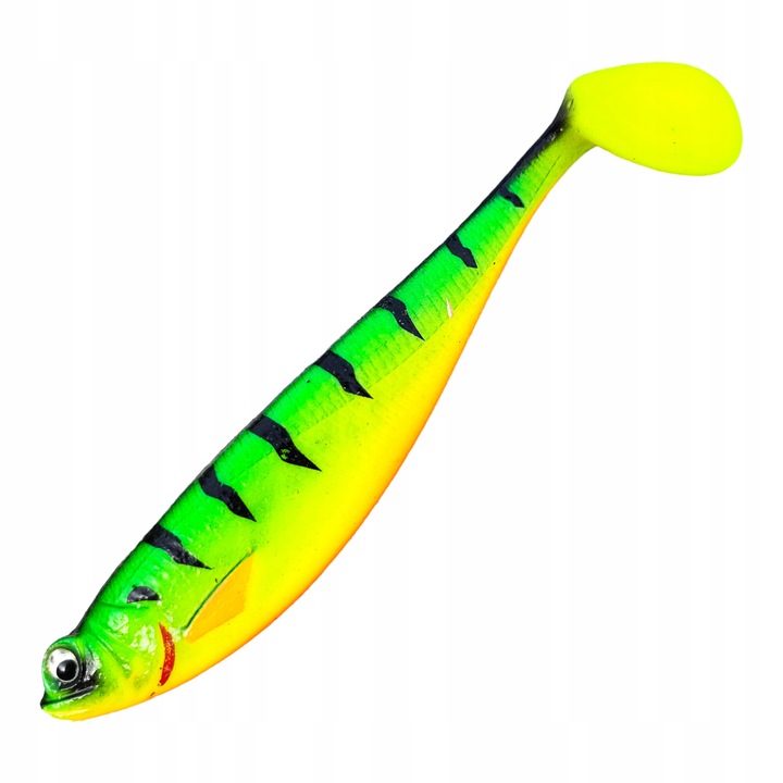 Guma Shadster 12cm, Firetiger UV, 16,8g, set pentru okonie si szczupaki