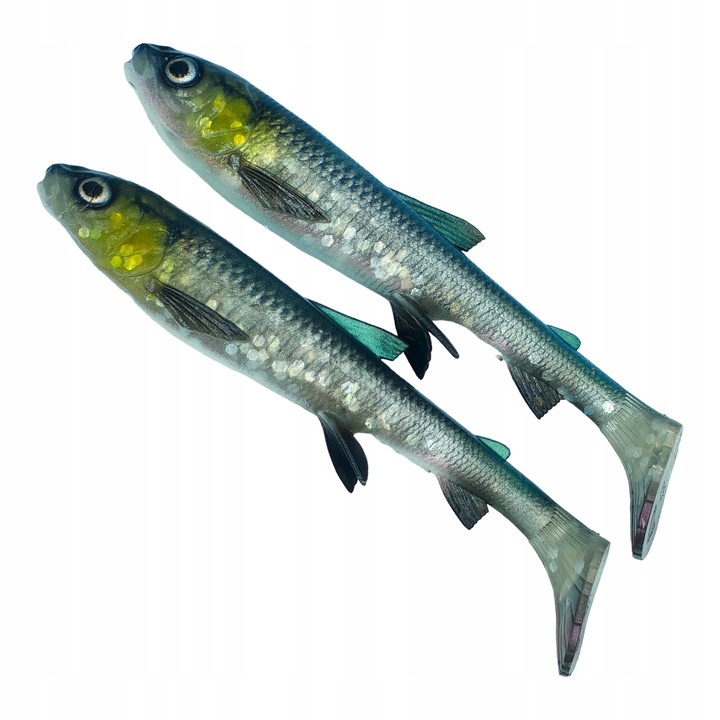 Guma 3D Whitefish Shad Savage Gear 17,5cm 42g set 2 bucati, culoare Green Silver