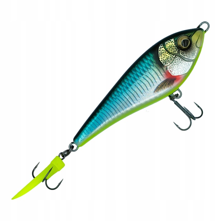 Momeli artificiale Savage Gear Deviator Swim 12,5cm/50g, Green Silver, constructie rezistenta, actiune slow sinking