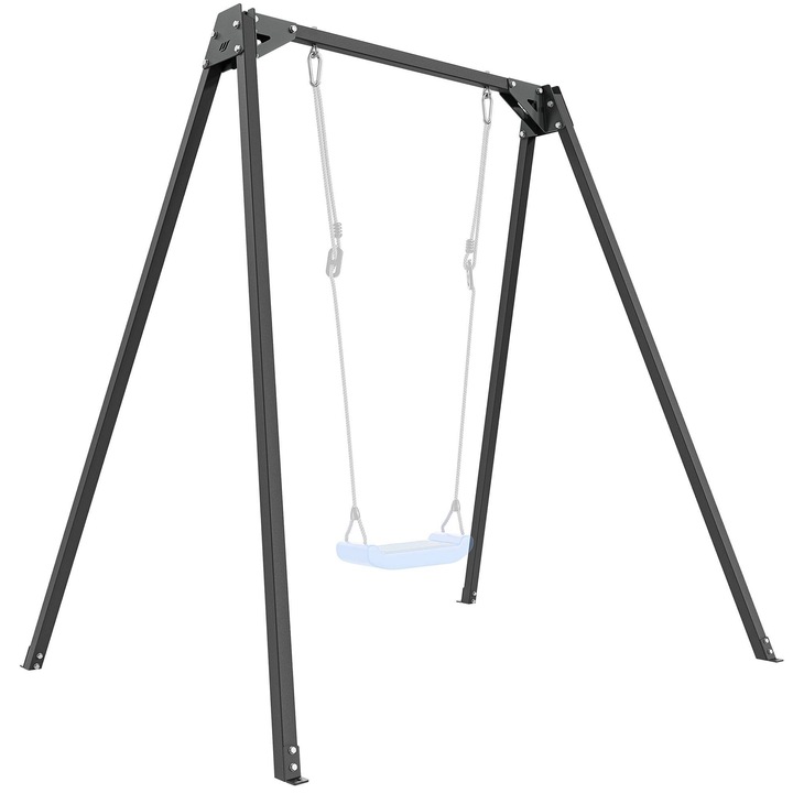 Leagan, Marbo Sport, MO-019, Cadru oscilant simplu, SLIM, Otel, Carlige, Capacitate de incarcare 60 kg, Seria OUTDOOR, Negru