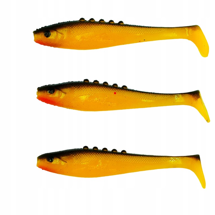 Momeli artificiale Dragon Rippery Dragon Lunatic, 8,5cm, galben/negru, set 3 bucati