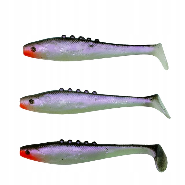 Momeli artificiale Dragon Lunatic, 8,5cm, Pearl PS/Black Red, set 3 bucati