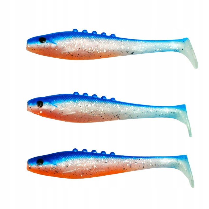 Dragon Lunatic műgumi, 3 db-os készlet, Pearl/Blue Silver Glitter, 7,5cm