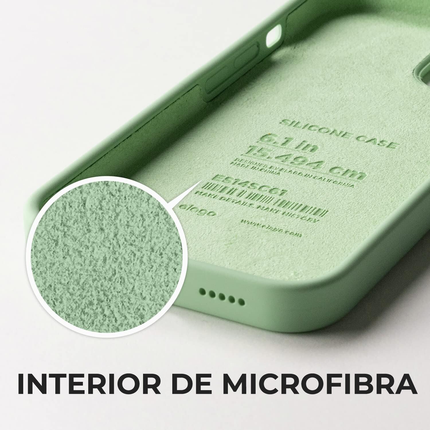 Husa pentru iPhone 16 Pro DaDen®, Ultra Slim, Silicon, Calitate Premium, Interior din microfibra, Verde menta