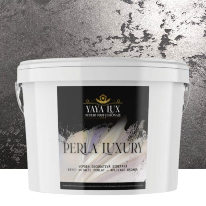 Vopsea decorativa de Lux, Perla Luxury cu Fulgi Perlati, Negru, 2.5 L