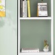 Biblioteca in picioare, dulap, alb, pentru carti, 5 rafturi, stil scandinav inalt, 180x50x30 cm Rebiko
