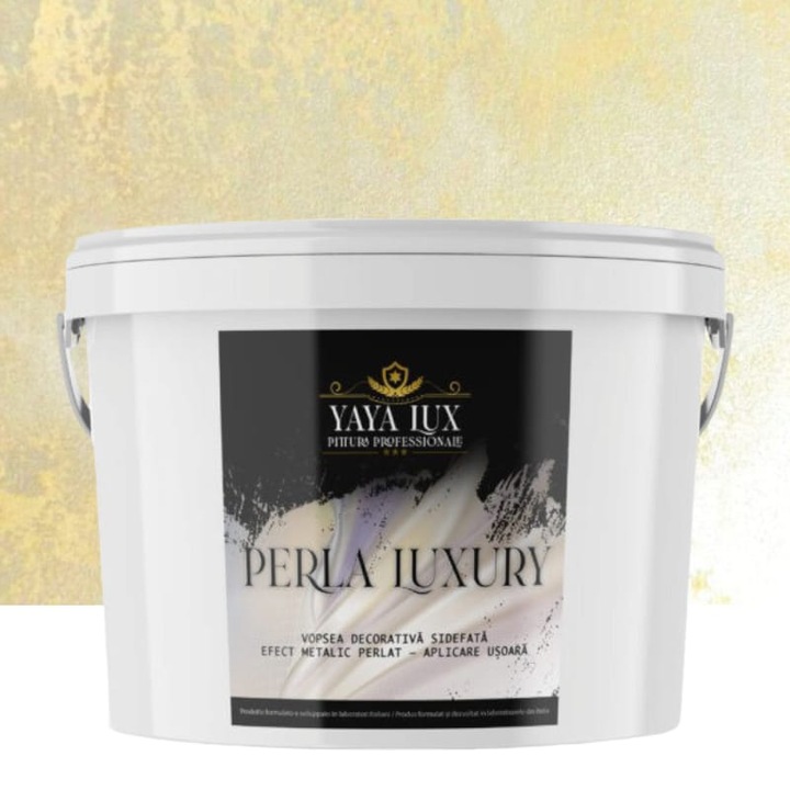 Vopsea decorativa de Lux, Perla Luxury cu Fulgi Perlati, Crem, 2 Litri