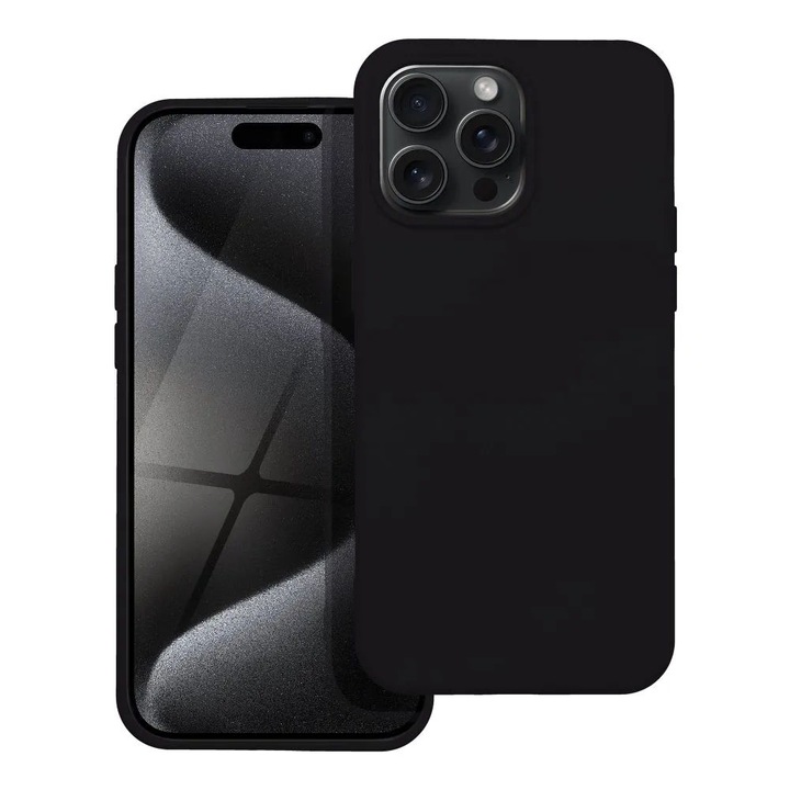 Силиконов калъф за Apple iPhone 16 Pro Max, Silicone TPU, Ultra Protection Technology, Interior Microfiber, Matte Texture, Slim Fit, Soft Feeling, Черен