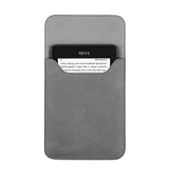 Калъф за електронен четец Kindle Paperwhite 2022, тъмно сив, 20x14,5 см, светъл, преносим