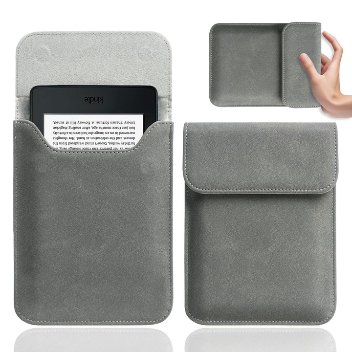 Husa Kindle 11 Gen 6 Inch 2024, BestPlaza, Pentru Amazon Kindle 2022 11th Generation, Pentru 6'' Ebook Reader, Slim Ultra Light, Atingere Confortabila, Gri inchis