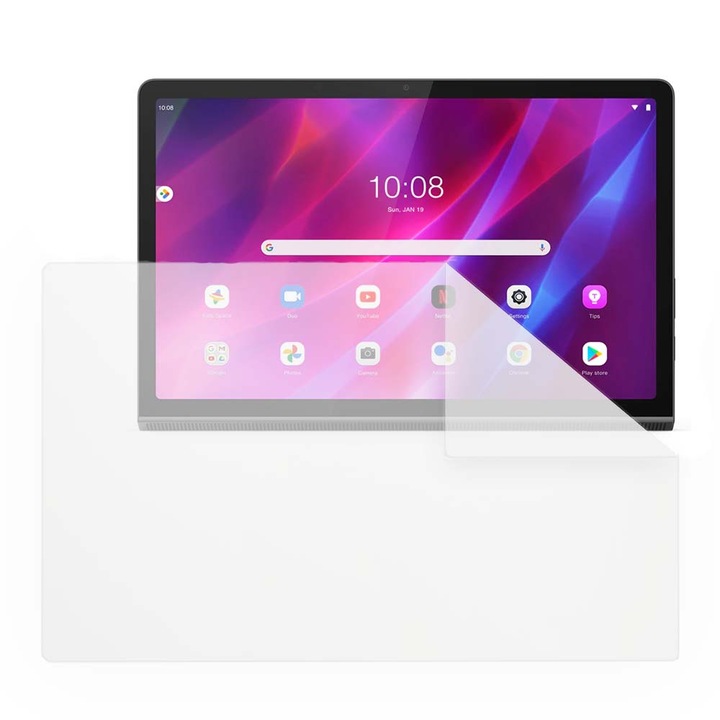Folie Silicon High Definition pentru Lenovo Yoga Tab 11, COMANDO TAB PROTECT, Anti-Soc, Rezistenta la zgarieturi, Ultra-subtire, Strat Oleofobic, Sensibilitate ridicata, Aplicare usoara, Transparent
