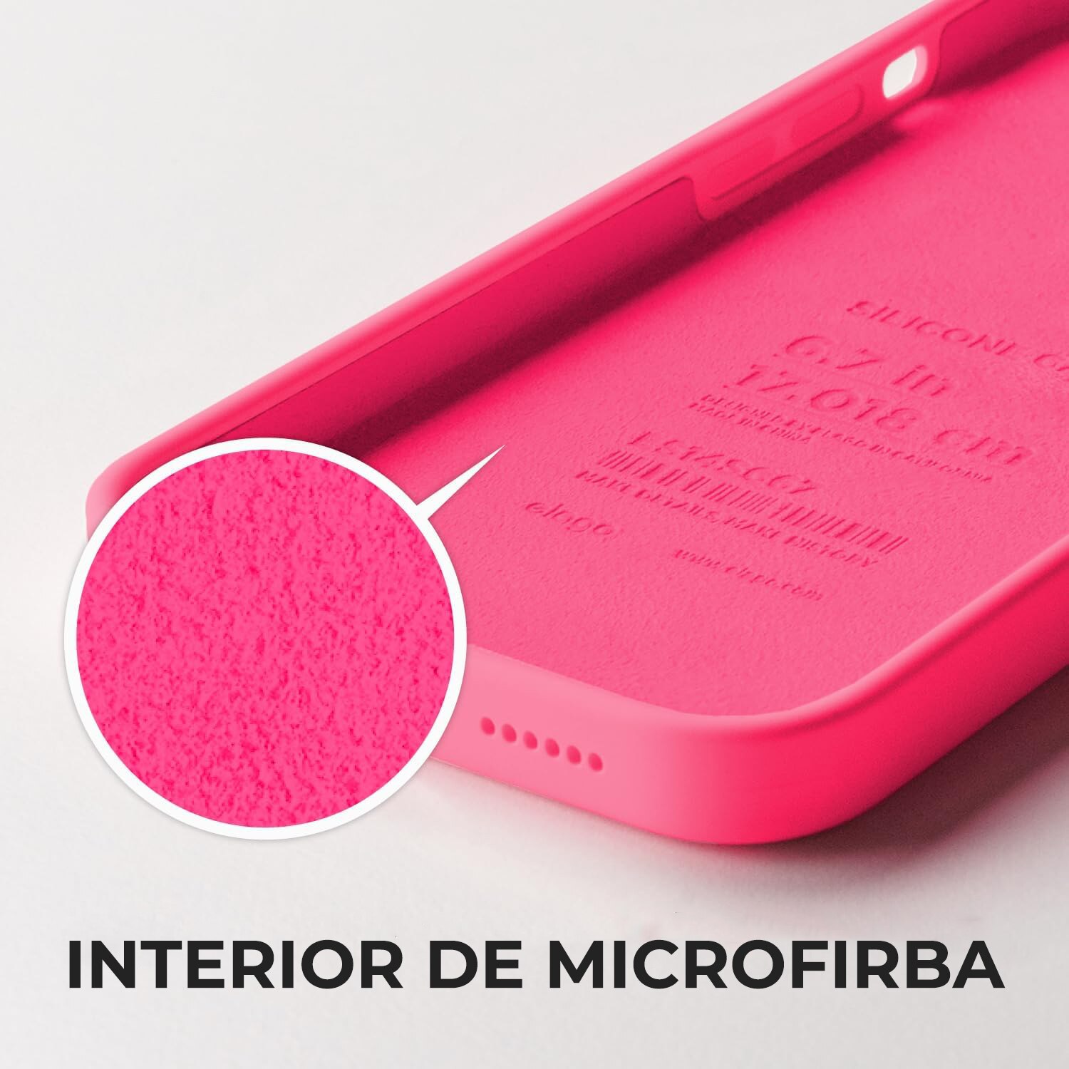 Husa pentru iPhone 16 Pro Max DaDen®, Ultra Slim, Silicon, Calitate Premium, Interior din microfibra, Roz neon