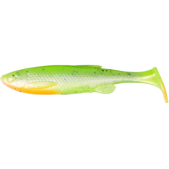 Mesterséges gumi Savage Gear Fat T-Tail Minnow 7,5 cm, Fluo Green Silver, 5g