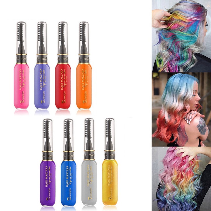 8 Színű Hajkréta Fésű, Ideiglenes Hajszínező Gyerekeknek, Lányoknak, Nőknek, Nem Mérgező és Lemosható Hajkréta, Ajándék Farsangra, DIY Cosplayre, Partira, Karácsonyra, Halloweenre, Születésnapra