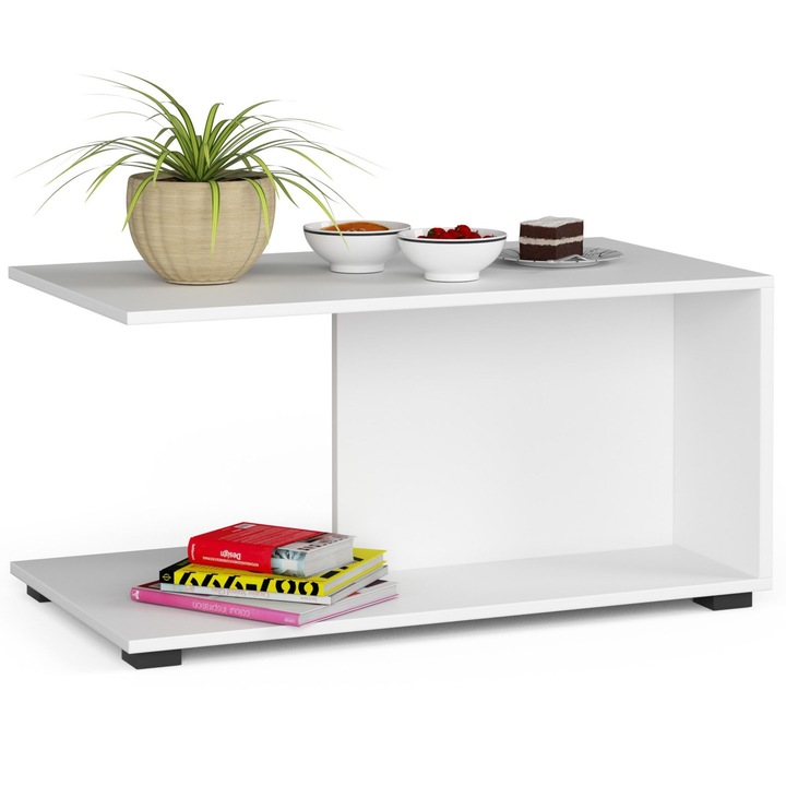 Masuta de cafea, Akord Furniture Factory, 90.1 x 50.4 x 44.5 cm, Alb