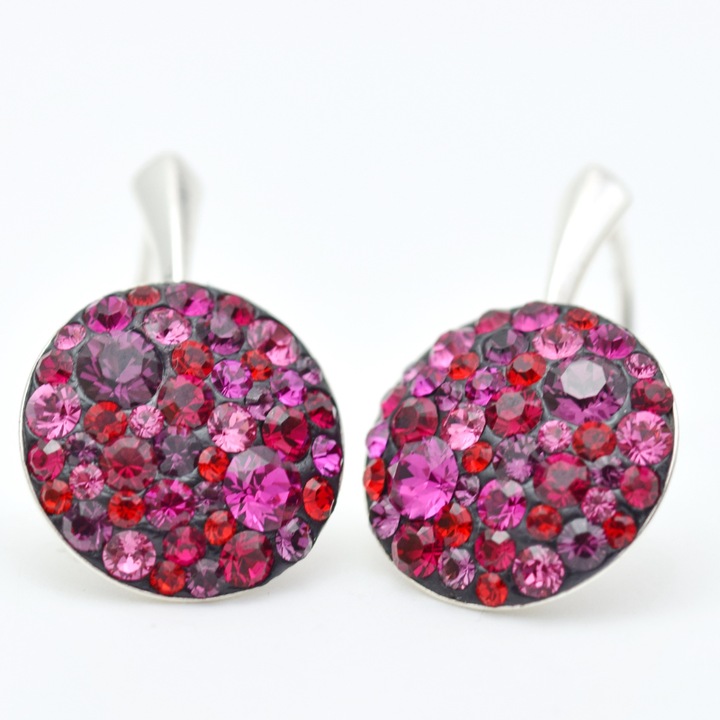 Cercei handmade Chaton Regal Queen Fuchsia - Argint 925