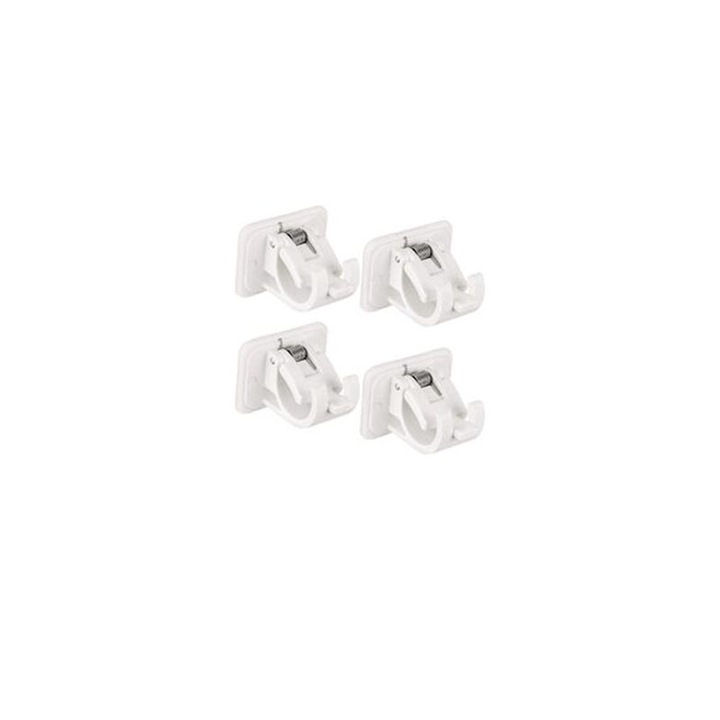 Suport pentru tija de perdea, Sunmostar, set de 4 bucati, plastic, alb