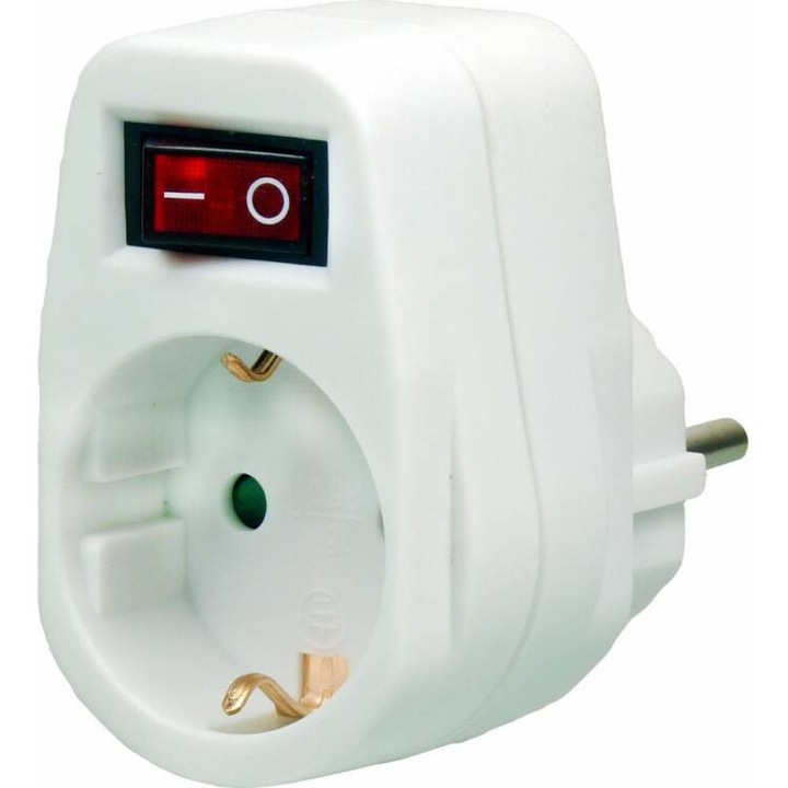 EcoSavers dugaszoló kapcsoló, C és E típus, fehér