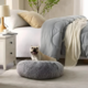 Bed/ágy VarioShop, kutyáknak vagy macskáknak, párnázott, puha, kényelmes, meleg, strapabíró, vízálló, csúszásmentes talp, kerek kialakítás, emelt élek, könnyen tisztítható, 60 cm, szürke