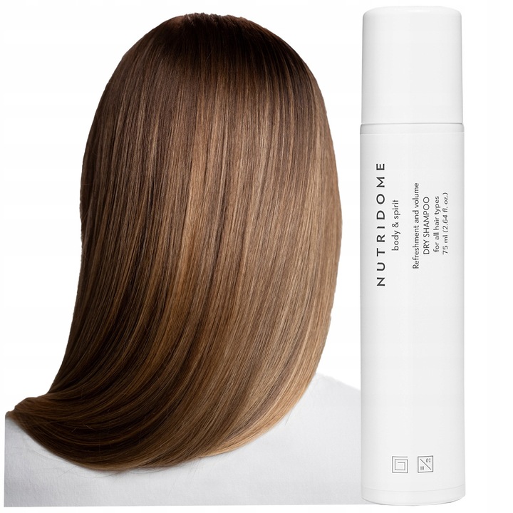 Сух шампоан за коса, Nutridome, С оризово нишесте, Освежаващ и обемно увеличаващ, Бързо освежава, Идеален за всички типове коса, 75 мл