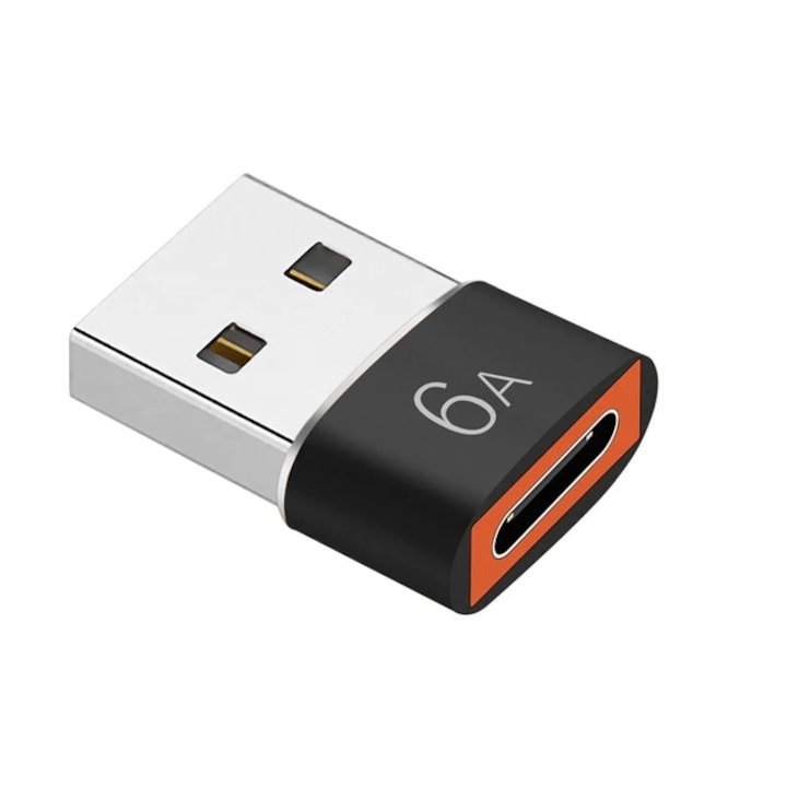 OTG adapter, USB apa - Type-C anya, 60 W, fekete, Dactylion®