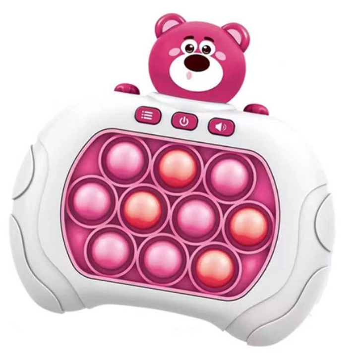 Joc interactiv Pop-It Consola, antistres, cu sunete si lumini, Ursuletul Roz, SARA-SHOP®